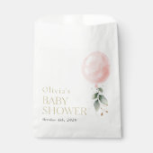 Sachets En Papier Balcon rose, Eucalyptus, Verdure, Baby shower (Devant)