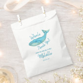 Sachets En Papier Baleine Merci Nautique Plage Mariage Océan (Coupé)