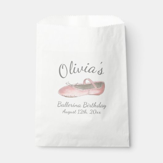 Sachets En Papier Ballet rose Chaussure Ballerina Danse d'anniversai (Devant)