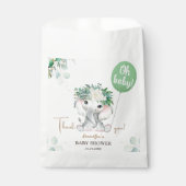 Sachets En Papier Ballon vert éléphant Baby shower neutre pour les f (Devant)