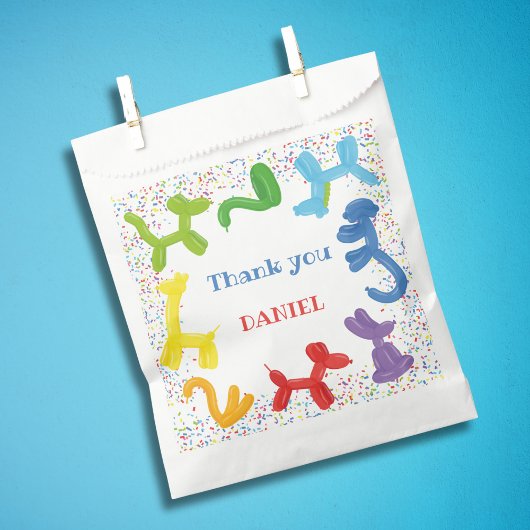 SACHETS EN PAPIER BALLONS ANIMAUX D'ANNIVERSAIRE