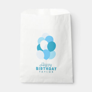 Sachets En Papier Ballons Bleus Joyeux anniversaire