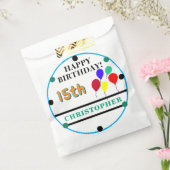 Sachets En Papier Ballons d'anniversaire Orange Nom vert (Scellé)