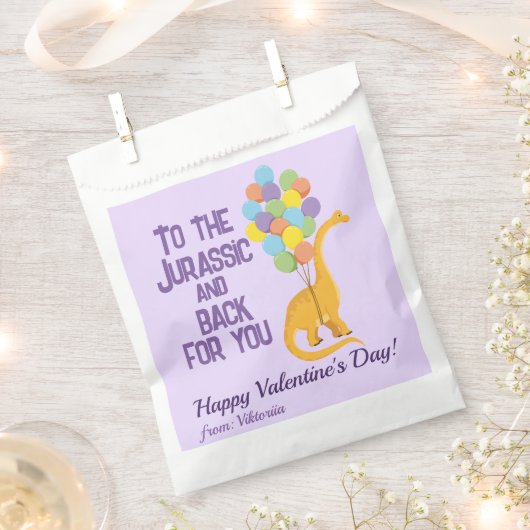 Sachets En Papier Ballons de dinosaure pour filles mignonnes Valenti (Coupé)