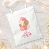 Sachets En Papier Ballons d'or Faux et rose vif Joyeux anniversaire (Coupé)