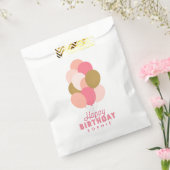 Sachets En Papier Ballons d'or Faux et rose vif Joyeux anniversaire (Scellé)
