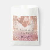 Sachets En Papier Ballons d'or rose baby shower (Devant)
