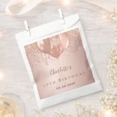 Sachets En Papier Ballons d'or rose monogramme fête d'anniversaire (Coupé)