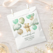 Sachets En Papier Ballons Ours Teddy Baby shower Ciel Vert (Coupé)