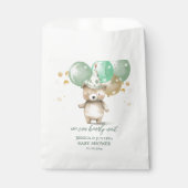 Sachets En Papier Ballons Ours Teddy Baby shower Or Vert (Devant)