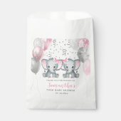 Sachets En Papier Ballons roses Eléphants Eléphant Jumeaux Baby show (Devant)