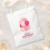 Sachets En Papier Ballons roses Joyeux anniversaire (Coupé)