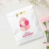 Sachets En Papier Ballons roses Joyeux anniversaire (Scellé)