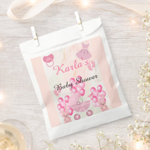 Sachets En Papier Ballons roses Lapin Lapin C'est un Baby shower de