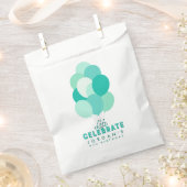 Sachets En Papier Ballons turquoises Fêtons N'Importe Quel Âge Anniv (Coupé)