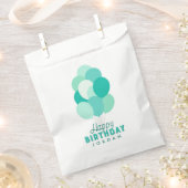Sachets En Papier Ballons turquoises Joyeux anniversaire (Coupé)