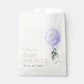 Sachets En Papier Balloon pourpre, Eucalyptus, Verdure, Baby shower (Devant)