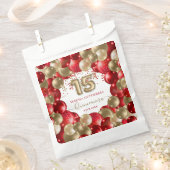 Sachets En Papier Balloon Quinceañera en or rouge (Coupé)