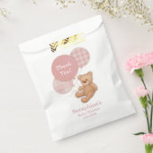 Sachets En Papier Balloons roses Teddy Bear Baby shower Merci (Scellé)
