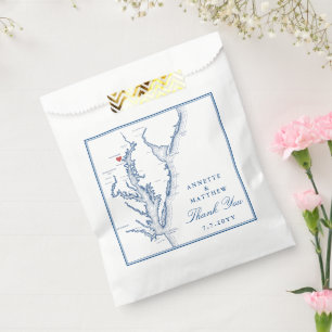 Sachets En Papier Baltimore Maryland Elégant Mariage de la marine