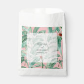 Sachets En Papier Banane rose tropicale Palm Feuille Mariage Favoris (Devant)