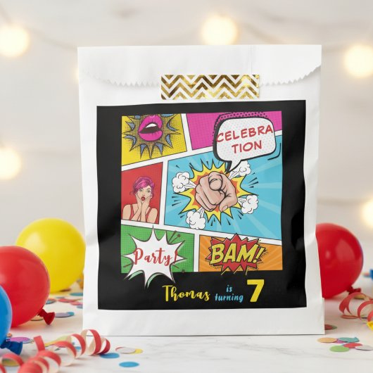 Sachets En Papier Bande dessinée pop art anniversaire