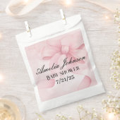 Sachets En Papier Bande rose noire Coquette Baby shower fille (Coupé)