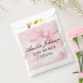 Sachets En Papier Bande rose noire Coquette Baby shower fille (Scellé)