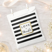 Sachets En Papier Bandes noires et blanches avec Mariage à huile d'o (Coupé)