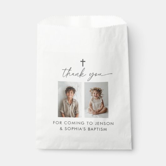 Sachets En Papier Baptême conjoint 2 photo (Devant)