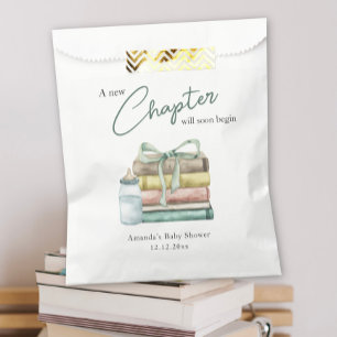 Sachets En Papier Baptême de bébé Nouveau Chapitre à l'aquarelle