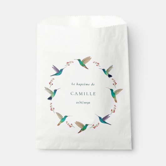 Sachets En Papier Baptême de colibri (Devant)