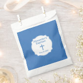 Sachets En Papier Baptême de Croix Bleue et Blancs Élégant (Coupé)