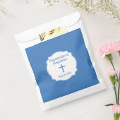 Sachets En Papier Baptême de Croix Bleue et Blancs Élégant (Scellé)