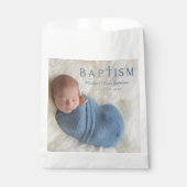 Sachets En Papier Baptême de Croix Religieuse Bleue Élégante (Devant)