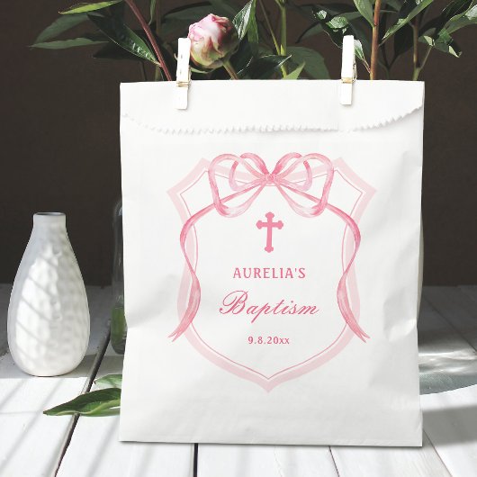 Sachets En Papier Baptême de la crête rose
