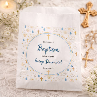 Sachets En Papier Baptême Élégant | Fête de Baptême Religieux pour E
