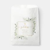 Sachets En Papier Baptême Verdure Écriture Dorée (Devant)