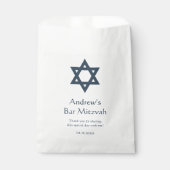 Sachets En Papier Barre bleu foncé Mitzvah Personnalisé (Devant)