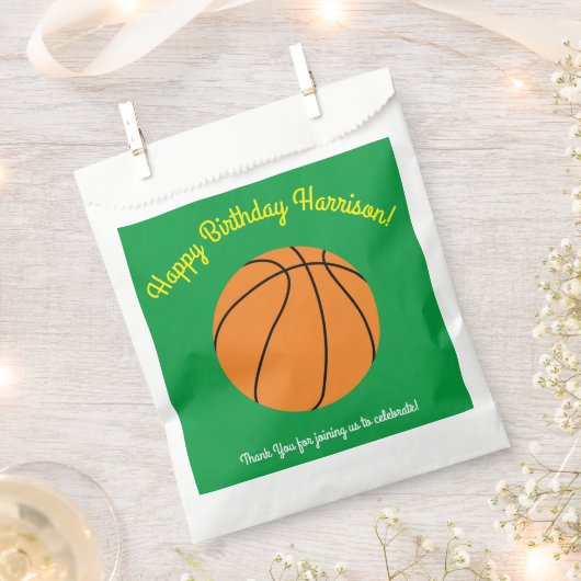 Sachets En Papier Basketball Sports Anniversaire (Coupé)