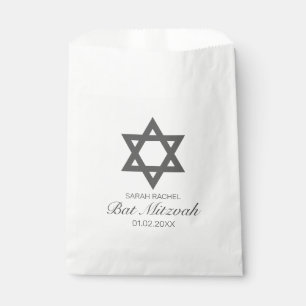 Sachets En Papier Bat mitzvah minimaliste blanc moderne