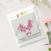 Sachets En Papier Bat rose mignonne Vert Joyeux Halloween (Scellé)