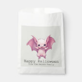 Sachets En Papier Bat rose mignonne Vert Joyeux Halloween (Devant)