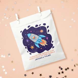 Sachets En Papier Bateau à fusée avec étoiles Espace extra-atmosphér