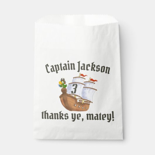 Sachets En Papier Bateau Pirate Anniversaire des enfants (Devant)