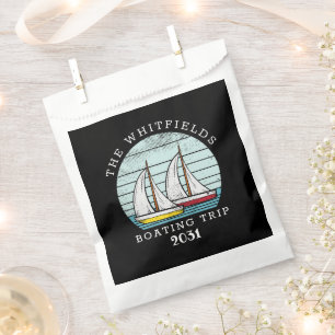 Sachets En Papier Bateau Voile Personnalisé Famille Vacances d'été