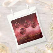 Sachets En Papier Baubles de Noël Festif Rouge Avec Texte Personnali (Coupé)