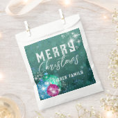 Sachets En Papier Baubles de Noël sur les Bonnes Fêtes vertes (Coupé)