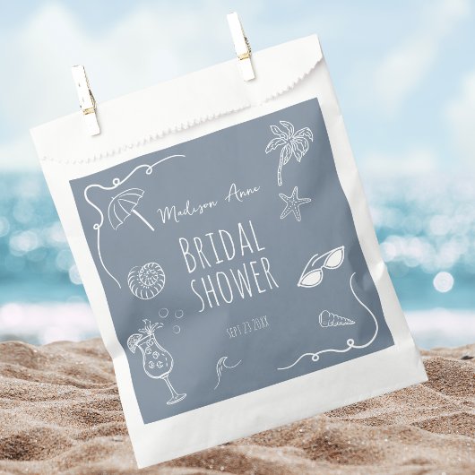 Sachets En Papier Beach Doodle Illustrations Bridal Shower