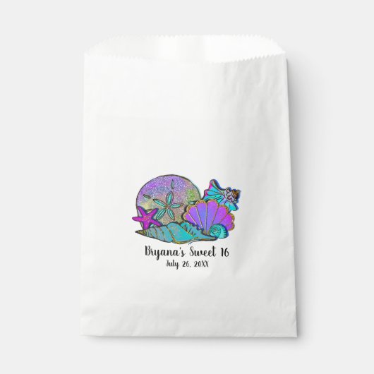 Sachets En Papier Beach Sea Shells Parties scintillant Étincelle fêt (Devant)